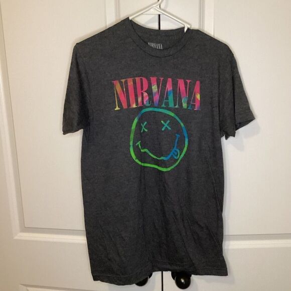 Mens Nirvana short sleeved Tee Shirt Large Grunge‎ band - Picture 1 of 3